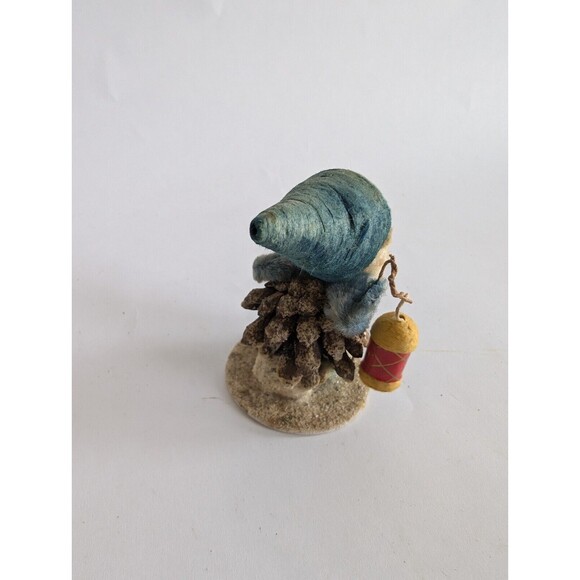 Vintage Pinecone Elf Spun Cotton Chenille Lantern Figurine Putz German - Picture 2 of 3